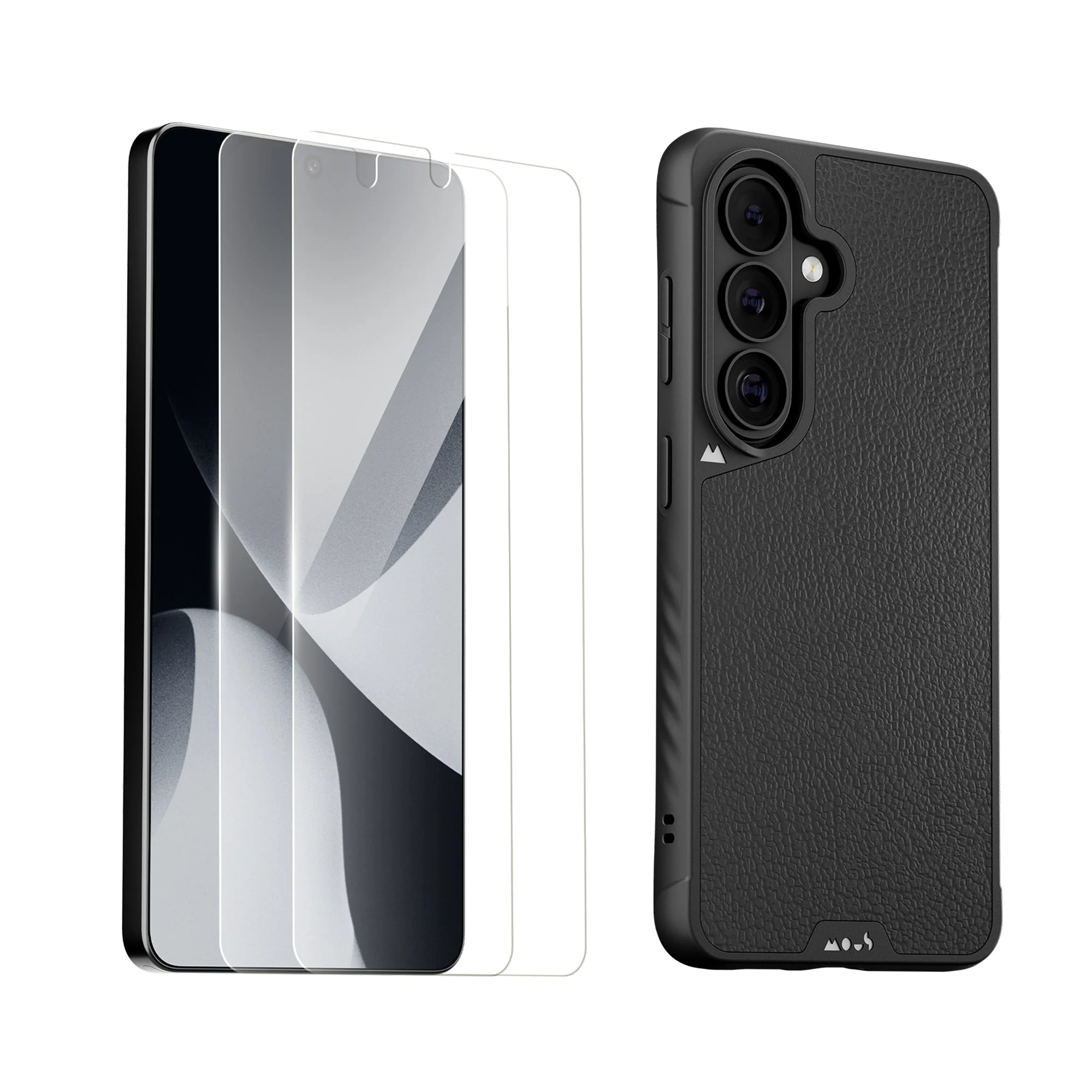 Black Leather Protective Case and Screen Protector - Samsung Essentials Kit - Image 3