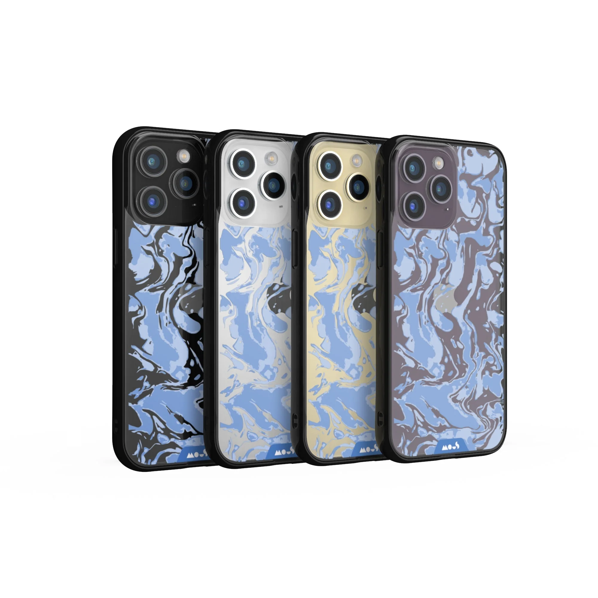 Sky Blue Protective Phone Case - Marbled - Image 29