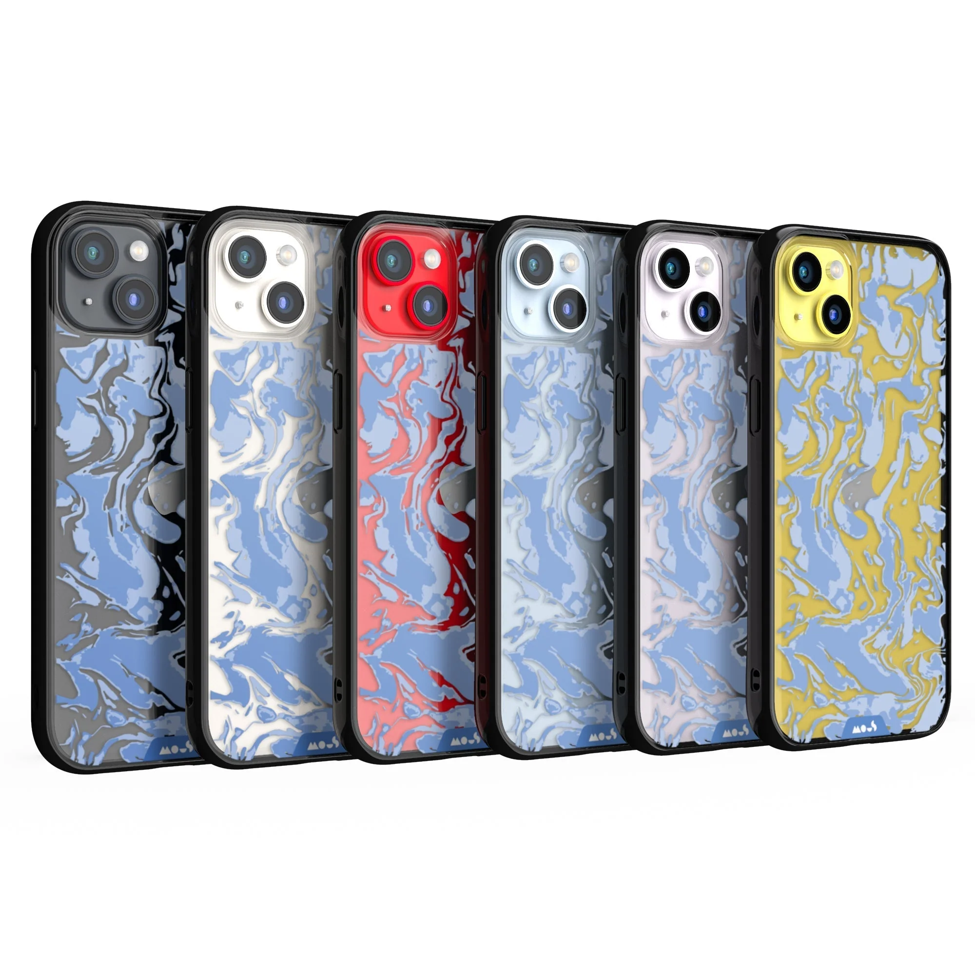 Sky Blue Protective Phone Case - Marbled - Image 30