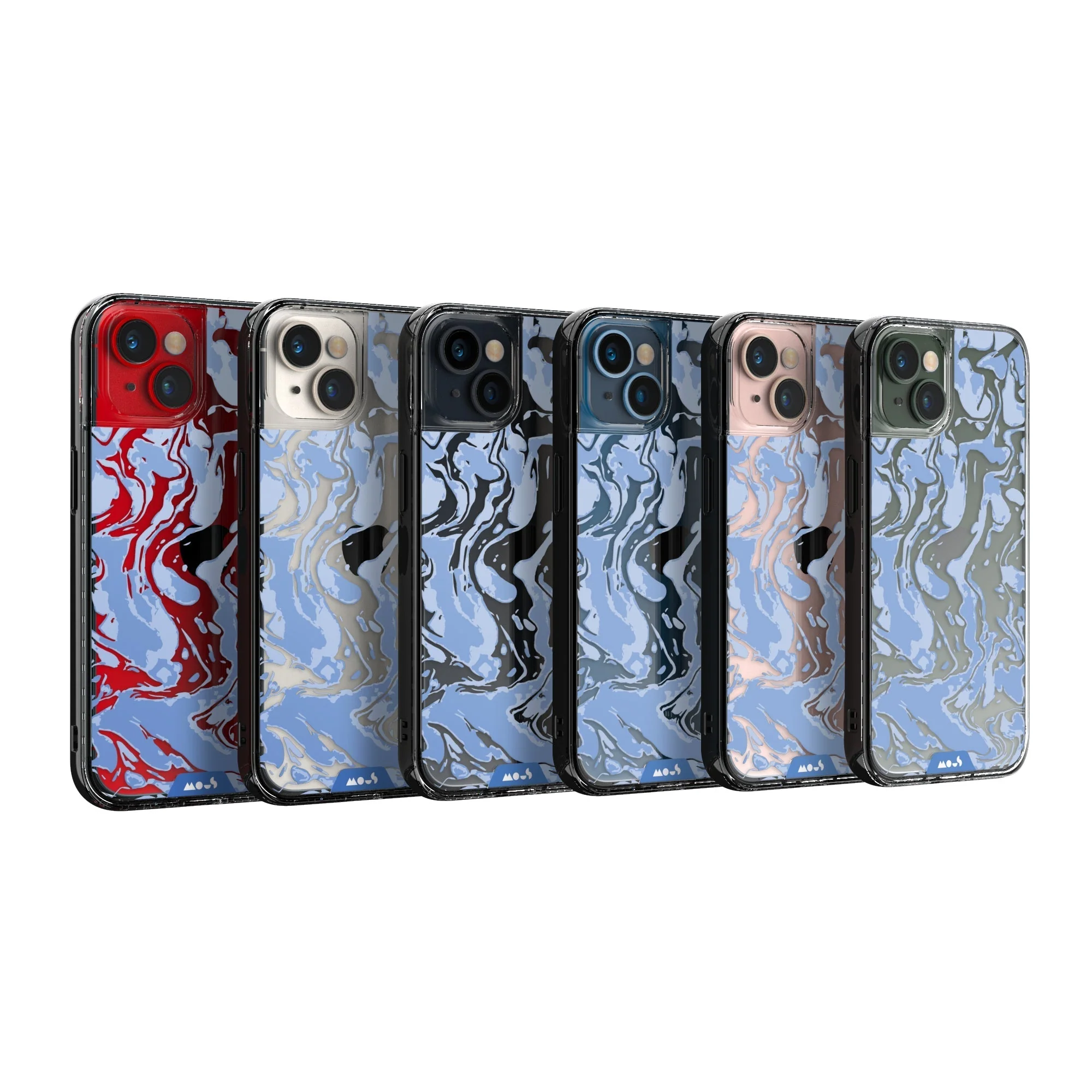 Sky Blue Protective Phone Case - Marbled - Image 32